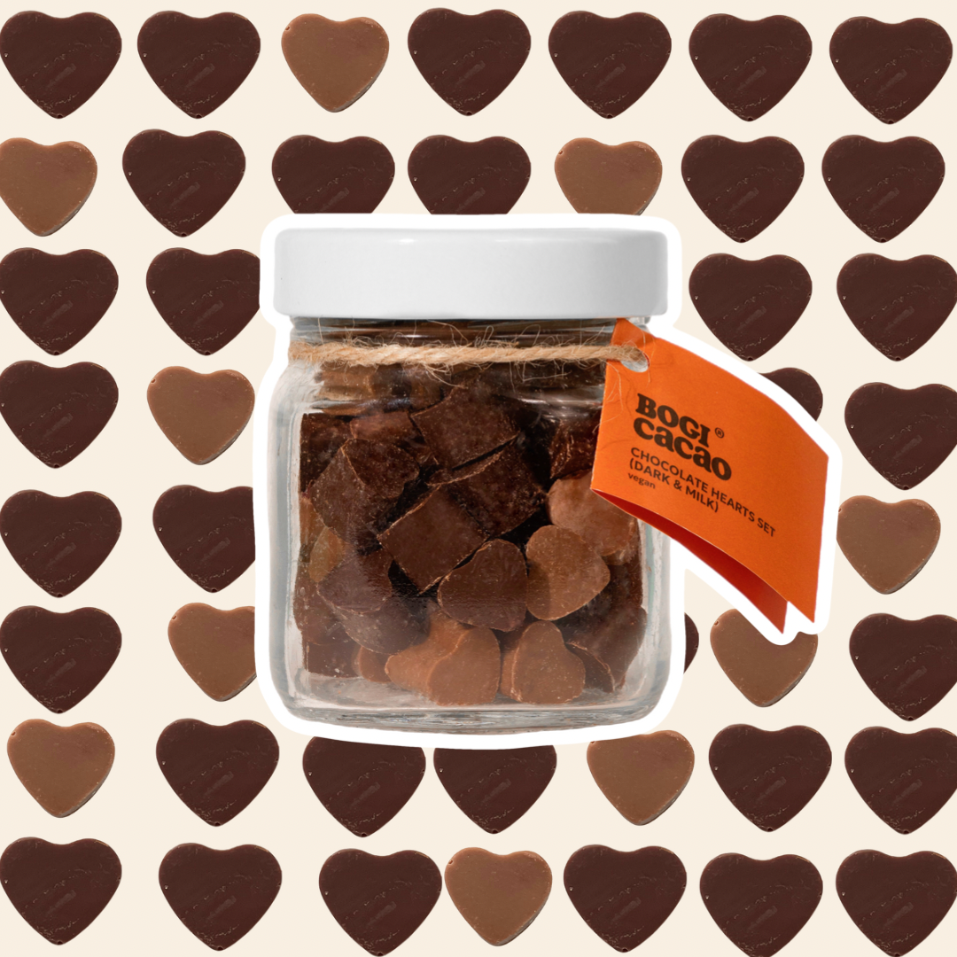 CHOCOLATE HEARTS SET - milk and dark vegan