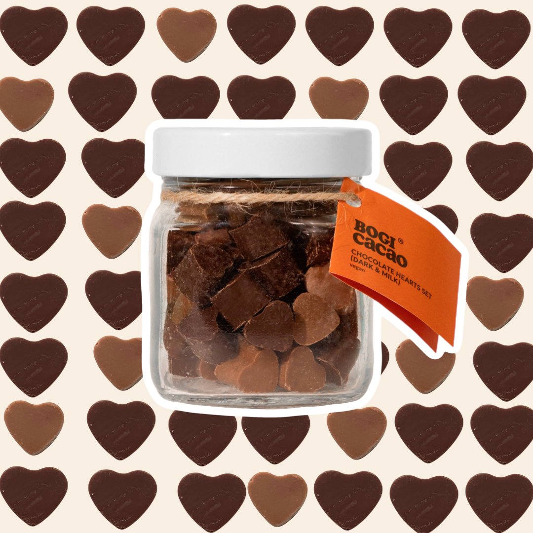CHOCOLATE HEARTS SET - milk and dark vegan